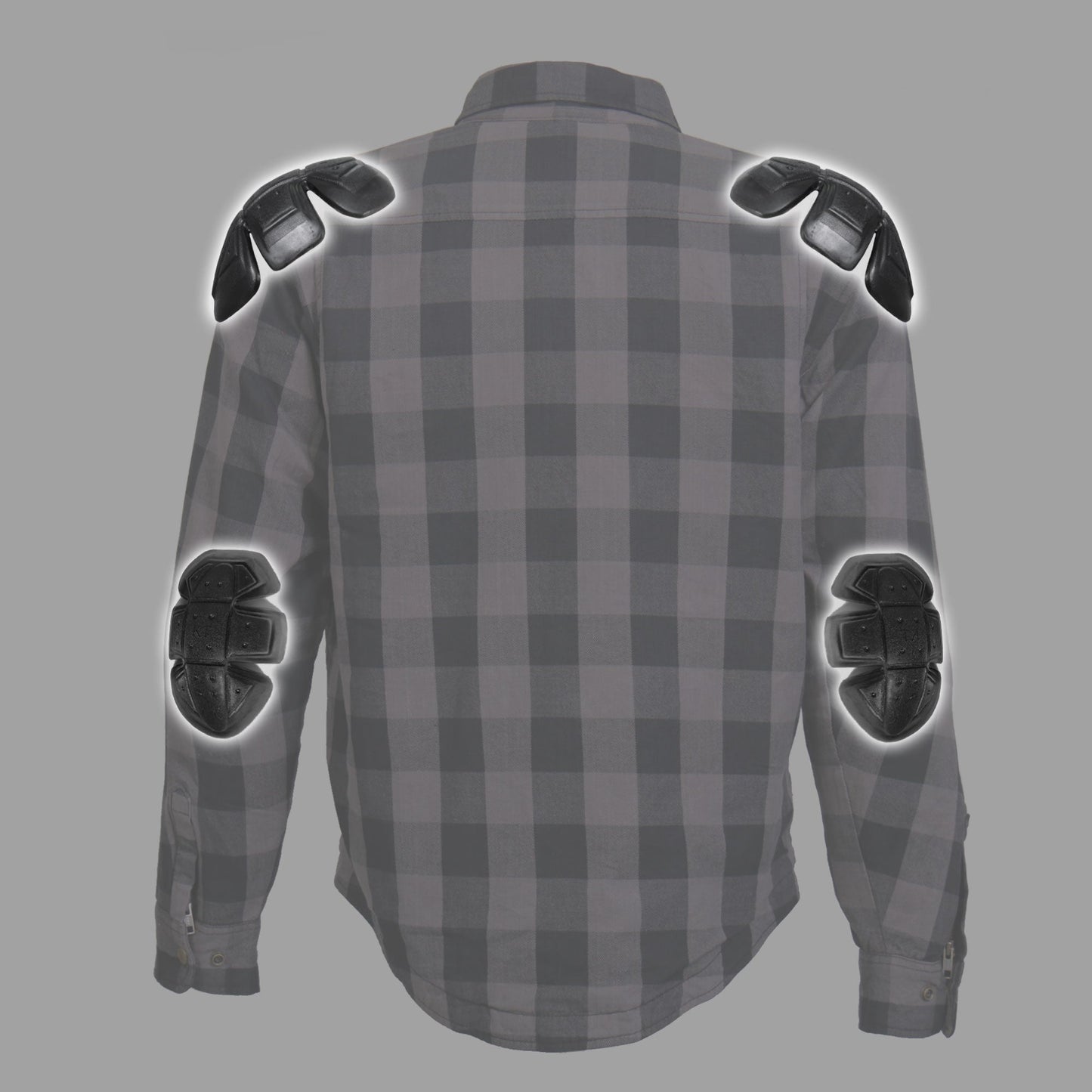Hot Leathers Men's 'Last Stand' Gray Cotton Flannel Shirt - Button Front - Riding Protective Wear - JKM3004