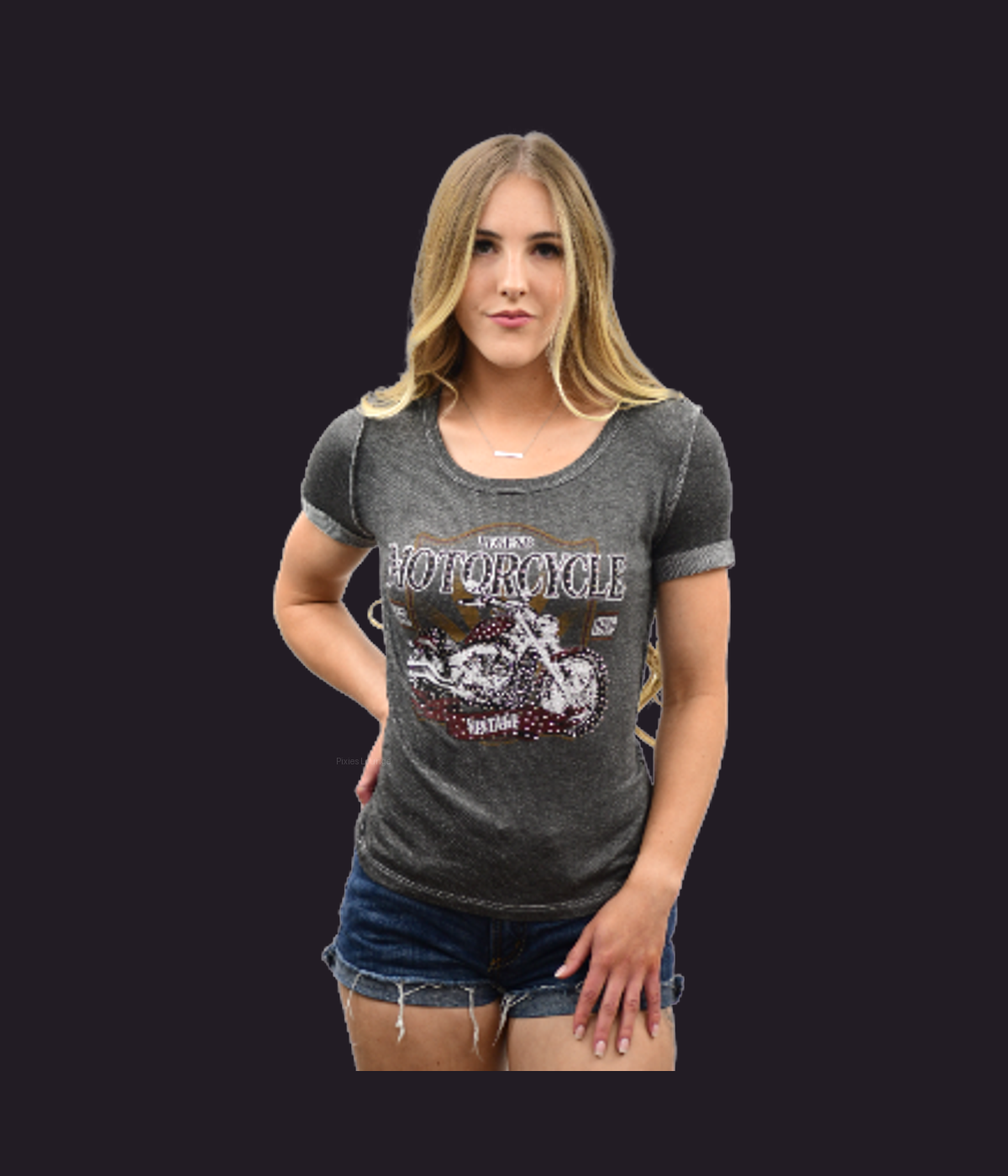 Liberty Wear “Ride Free” Rhinestone Motorcycle Graphic Tee