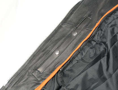 Milwaukee Leather LKL2710 Women's Classic Black Braided Motorcycle Jacket with Studded Back