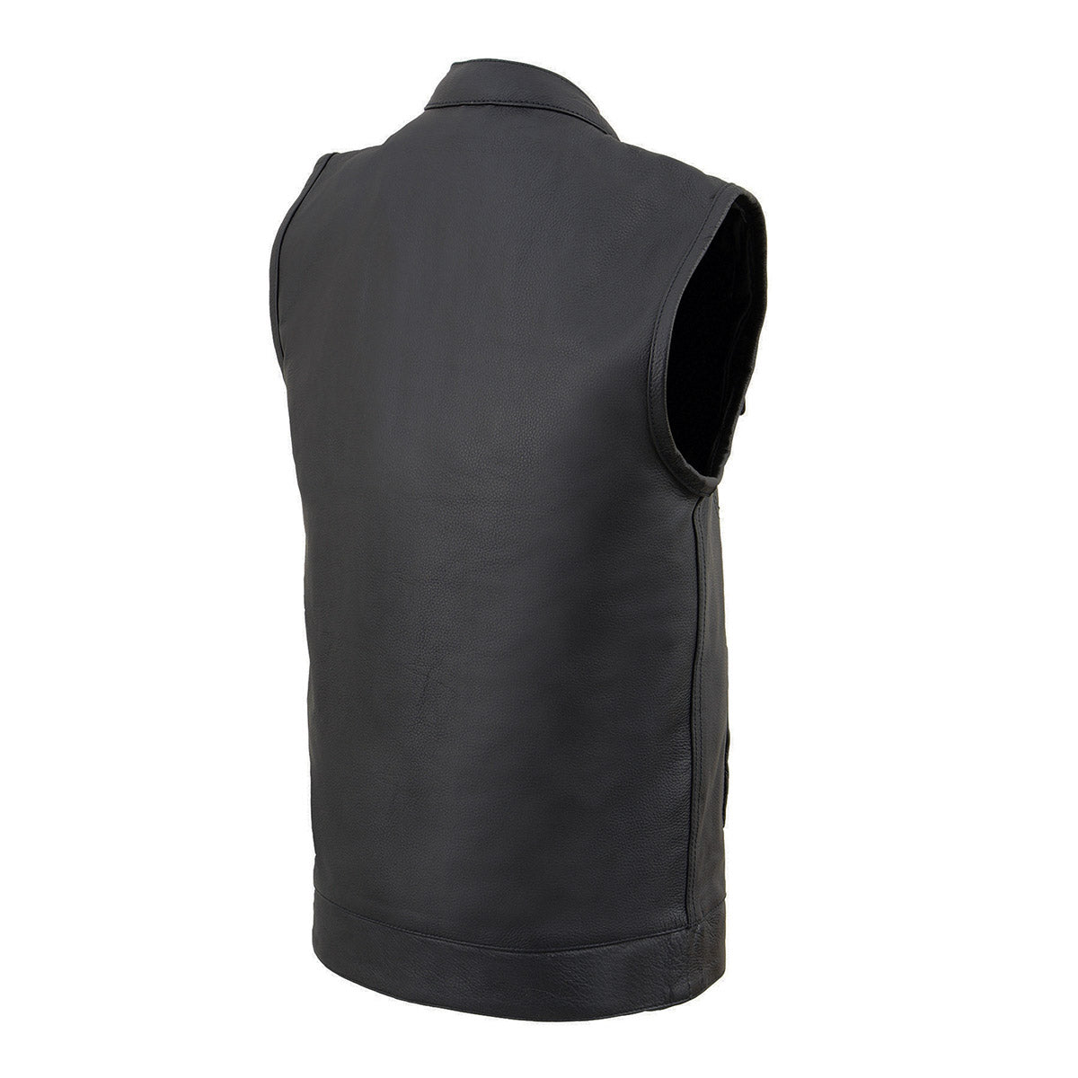 Milwaukee Leather LKY3850 Youth Size Black Leather Open Neck Club Style Motorcycle Riders Vest