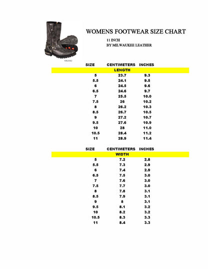 Milwaukee Leather Women's 11-Inch Distressed Grey Classic Harness Square Toe Leather Boots MBL9362