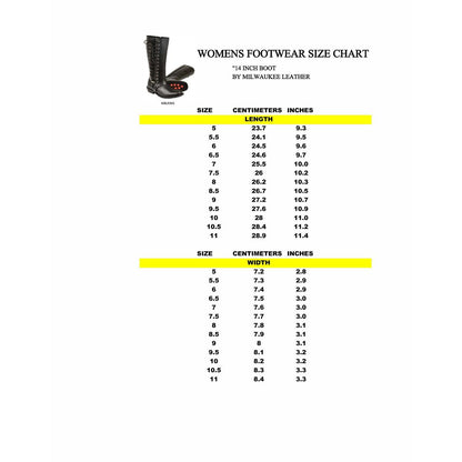 Milwaukee Leather MBL9365 Women's Classic Black Leather 14-Inch Harness Square Toe Tall Motorcycle Boots