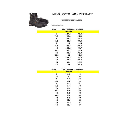 Milwaukee Leather Men's Black Leather Wide Width 6-Inch Lace-Up Logger Waterproof Motorcycle Boots MBM9096WP