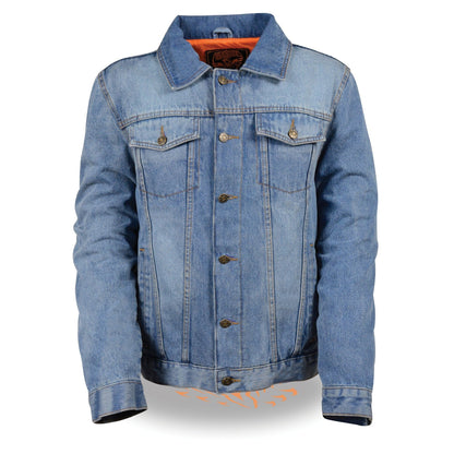 Milwaukee Leather MDM1015 Men's Blue Classic Denim Jean Jacket