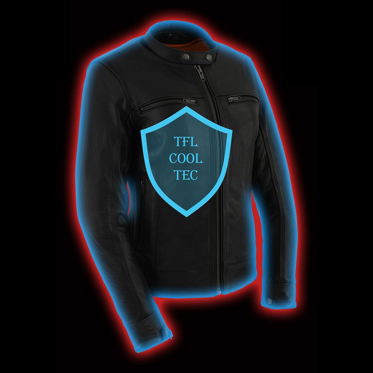 Milwaukee Leather MLL2552 Women's Premium Black Leather Motorcycle Rider Jacket w/ Cool-Tec Leather Treatement