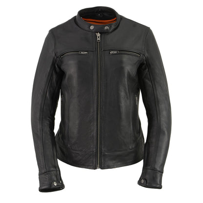 Milwaukee Leather MLL2552 Women's Premium Black Leather Motorcycle Rider Jacket w/ Cool-Tec Leather Treatement