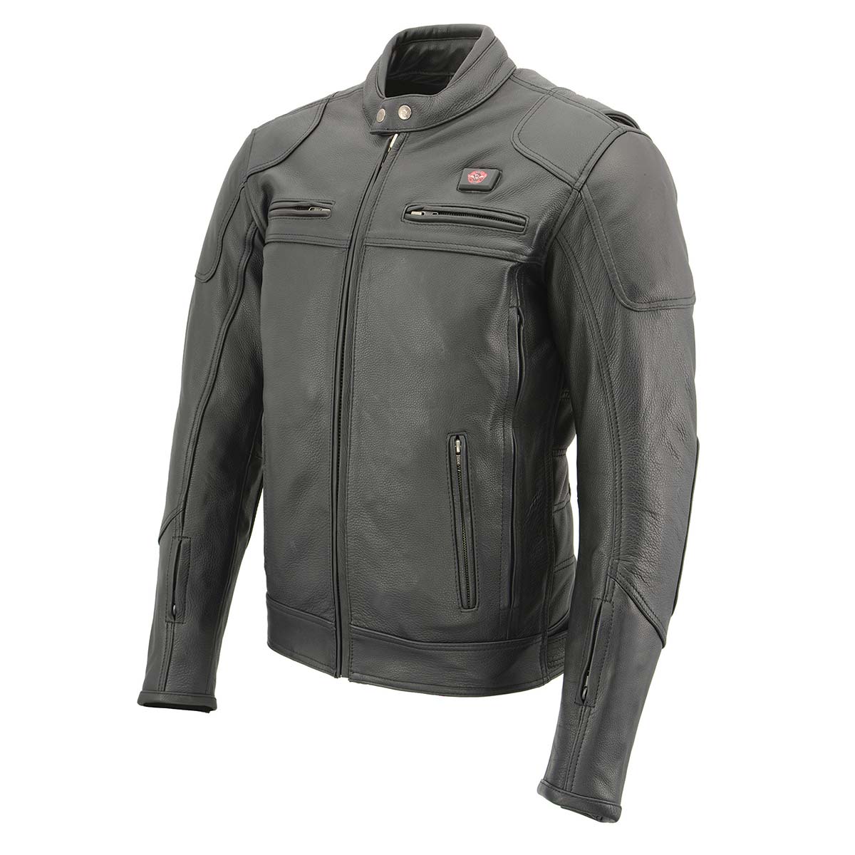 Milwaukee Leather MLM1526 Men's Stay Cool Black Premium Leather Sporty Motorcycle Jacket w/ Cool-Tec Leather Treatement
