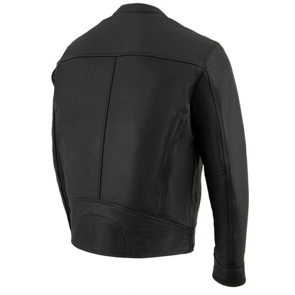 Milwaukee Leather MLM1551 Men's Black Lightweight Premium Leather Motorcycle Jacket w/ Cool-Tec Leather Treatement