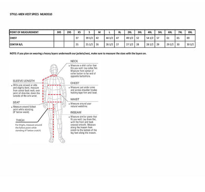 Milwaukee Leather Men's MLM3514 Black Premium Dual Closure Club Style Motorcycle Vest w/ Cool-Tec Leather Treatment