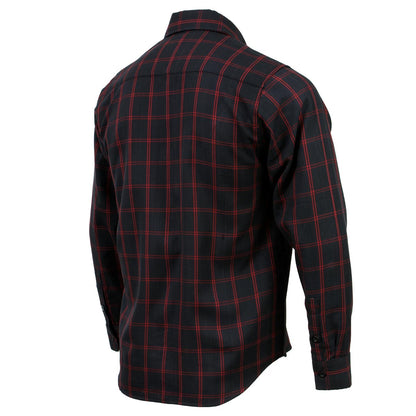 Milwaukee Leather Men's 'Blackhawk' Mult/Color Long Sleeve Flannel - Cotton Button Up Shirt - MNG11665