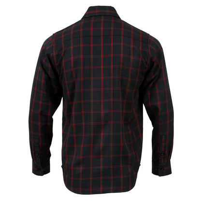 Milwaukee Leather Men's 'Blackhawk' Mult/Color Long Sleeve Flannel - Cotton Button Up Shirt - MNG11665
