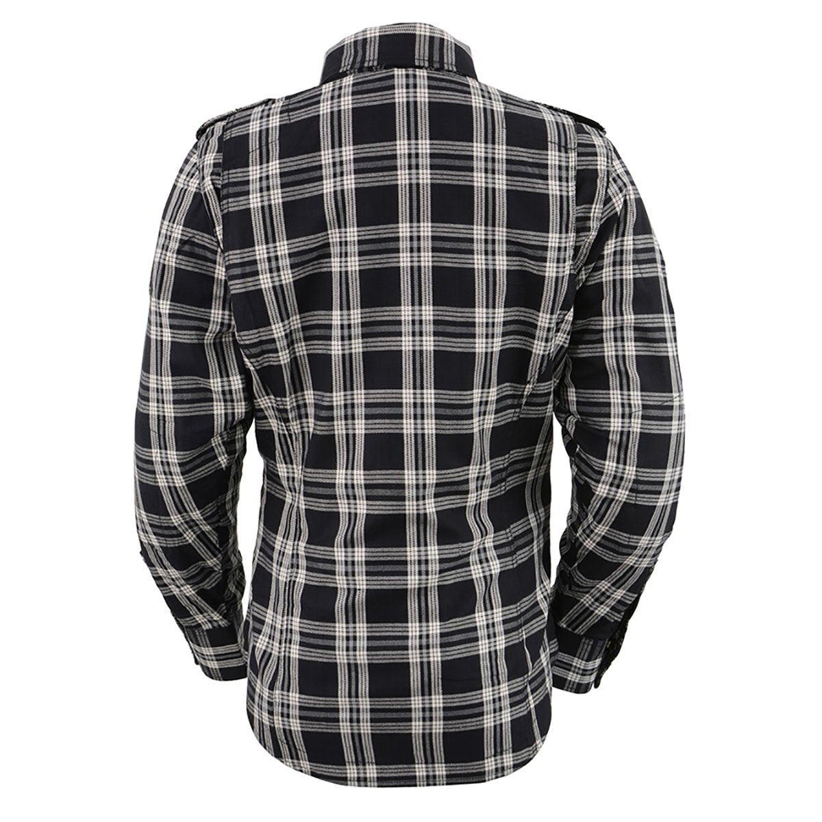Milwaukee Leather MPL2600 Women’s Plaid Flannel Biker Shirt w/ CE Approved Armor - Reinforced w/ Aramid Fiber