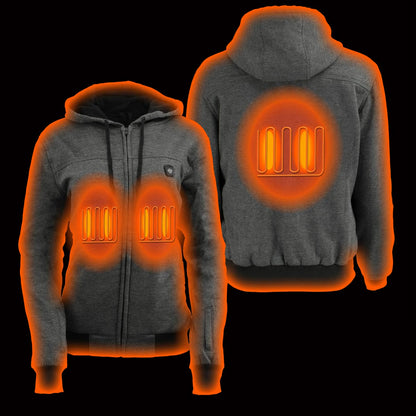 Nexgen Heat MPL2717DUAL Technology Women's Heated Hoodie - Grey Sweatshirt Jacket for Winter Season w/ Battery Pack