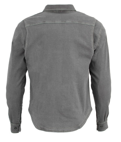 Milwaukee Leather Men's Pitfall Gray CE Armored Flannel Shirt with Aramid Reinforced Zones - MPM1621