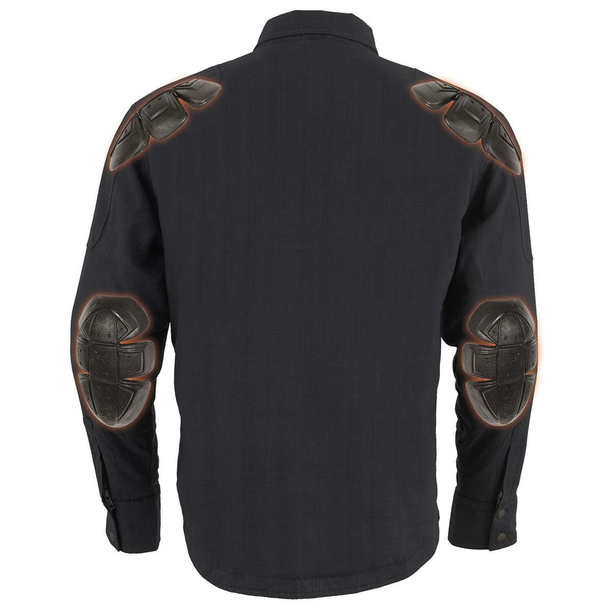 Milwaukee Leather Men's Warpath Black CE Armored Flannel Shirt with Aramid Reinforced Zones - MPM1622