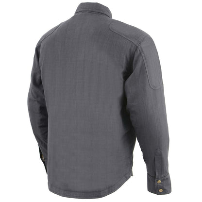 Milwaukee Leather Men's Warpath Black CE Armored Flannel Shirt with Aramid Reinforced Zones - MPM1622
