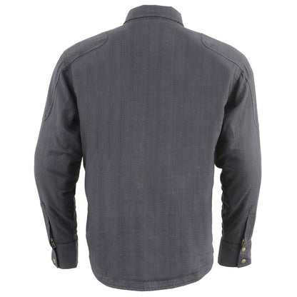Milwaukee Leather Men's Warpath Black CE Armored Flannel Shirt with Aramid Reinforced Zones - MPM1622