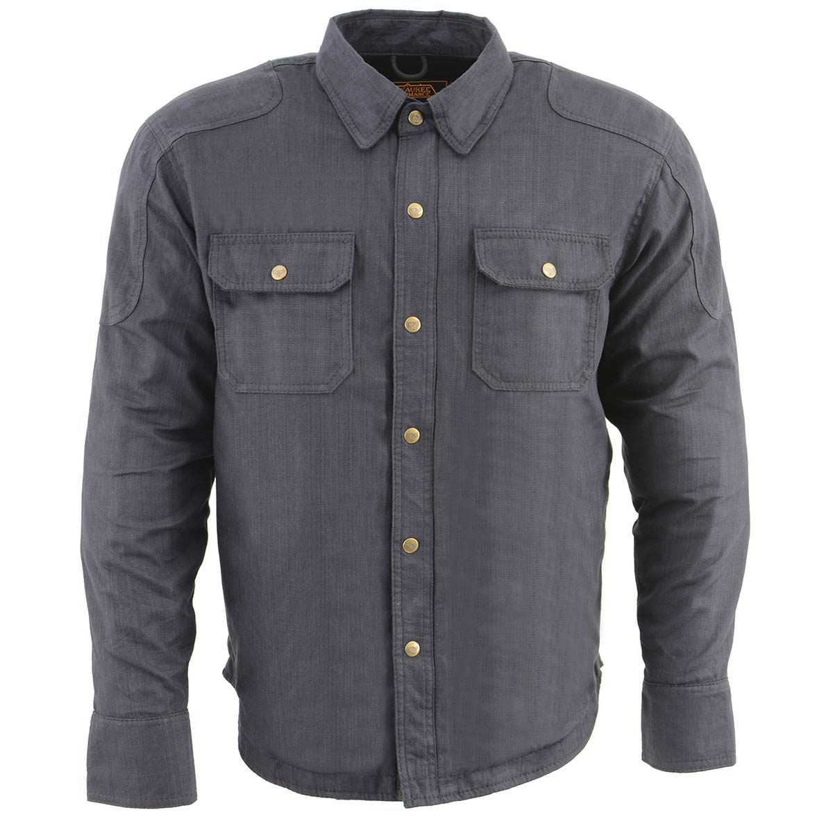 Milwaukee Leather Men's Warpath Black CE Armored Flannel Shirt with Aramid Reinforced Zones - MPM1622
