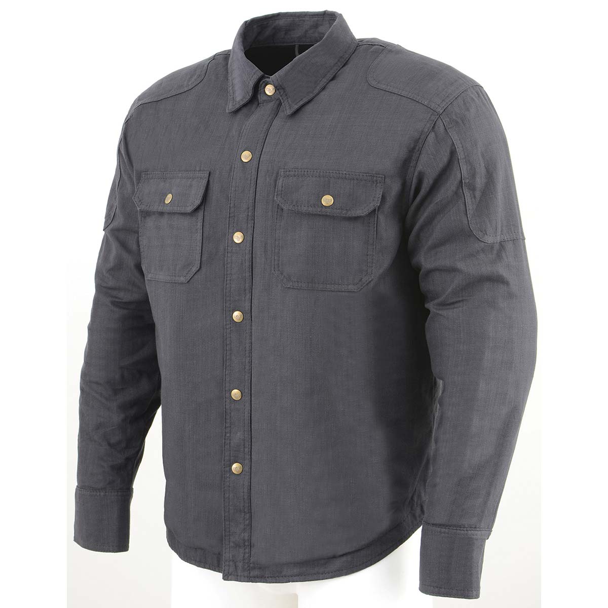 Milwaukee Leather Men's Warpath Black CE Armored Flannel Shirt with Aramid Reinforced Zones - MPM1622