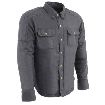 Milwaukee Leather Men's Warpath Black CE Armored Flannel Shirt with Aramid Reinforced Zones - MPM1622