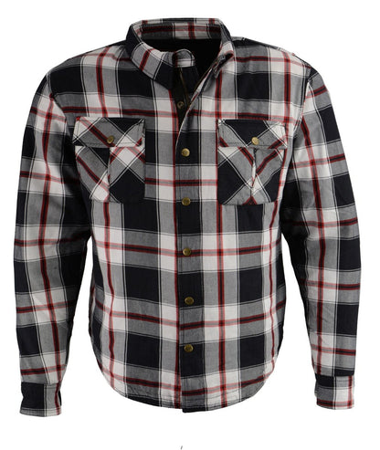 Milwaukee Leather Men's Whistler Multi/Color CE Armored Flannel Shirt with Aramid Reinforced Zones - MPM1625