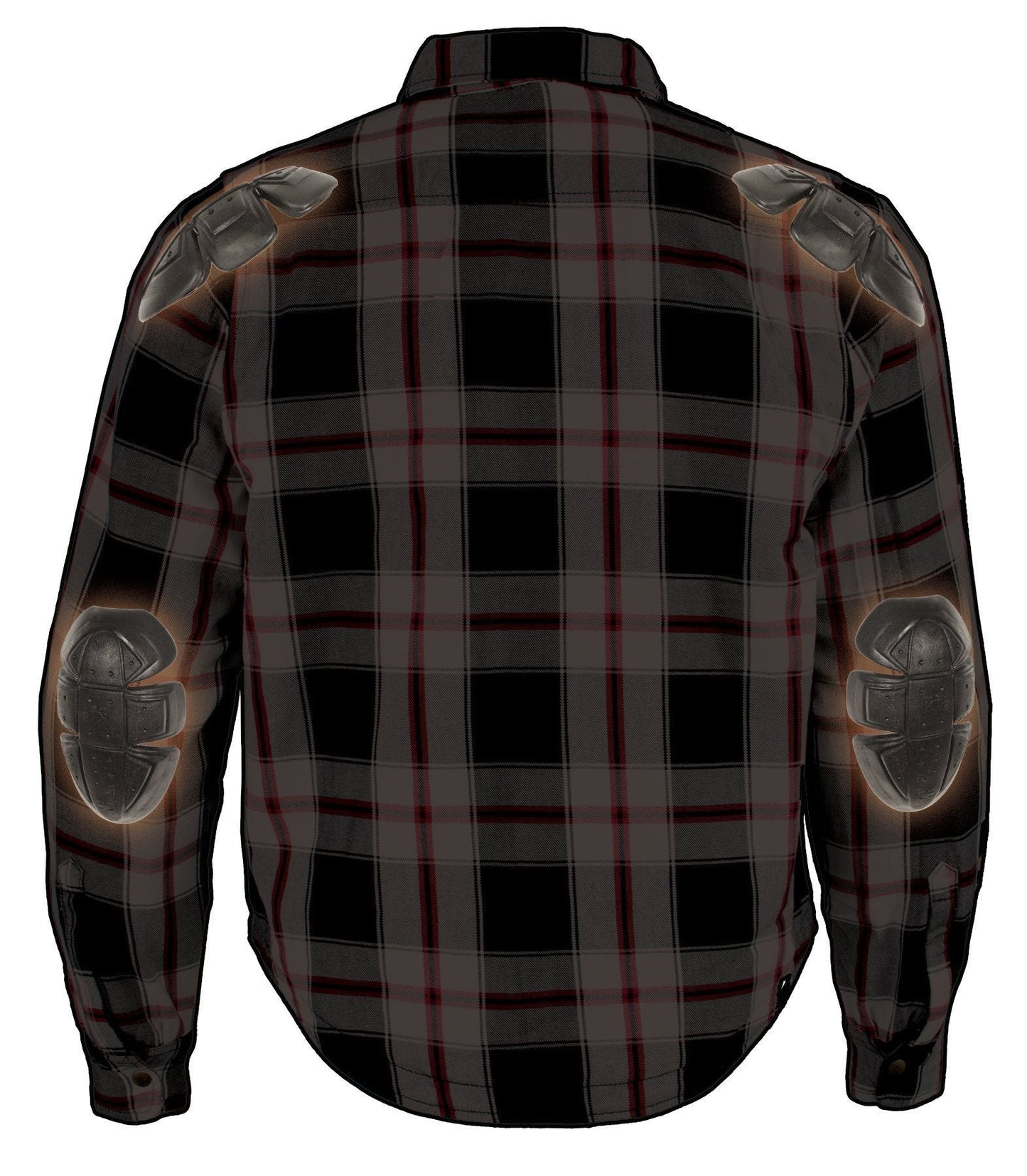 Milwaukee Leather Men's Whistler Multi/Color CE Armored Flannel Shirt with Aramid Reinforced Zones - MPM1625