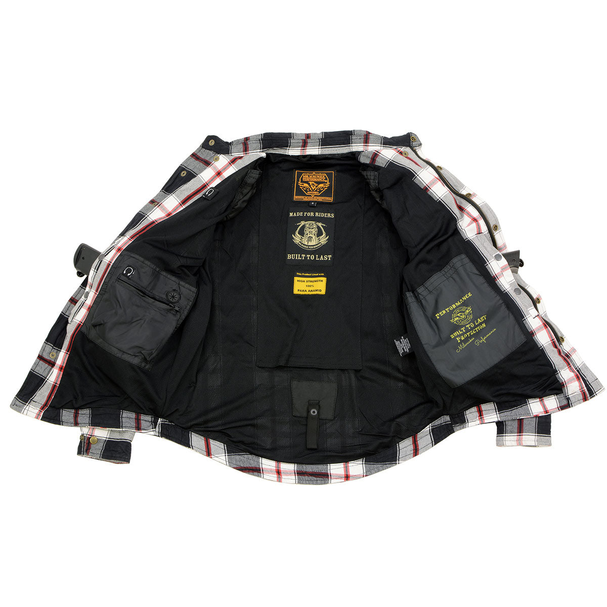 Milwaukee Leather Men's Whistler Multi/Color CE Armored Flannel Shirt with Aramid Reinforced Zones - MPM1625
