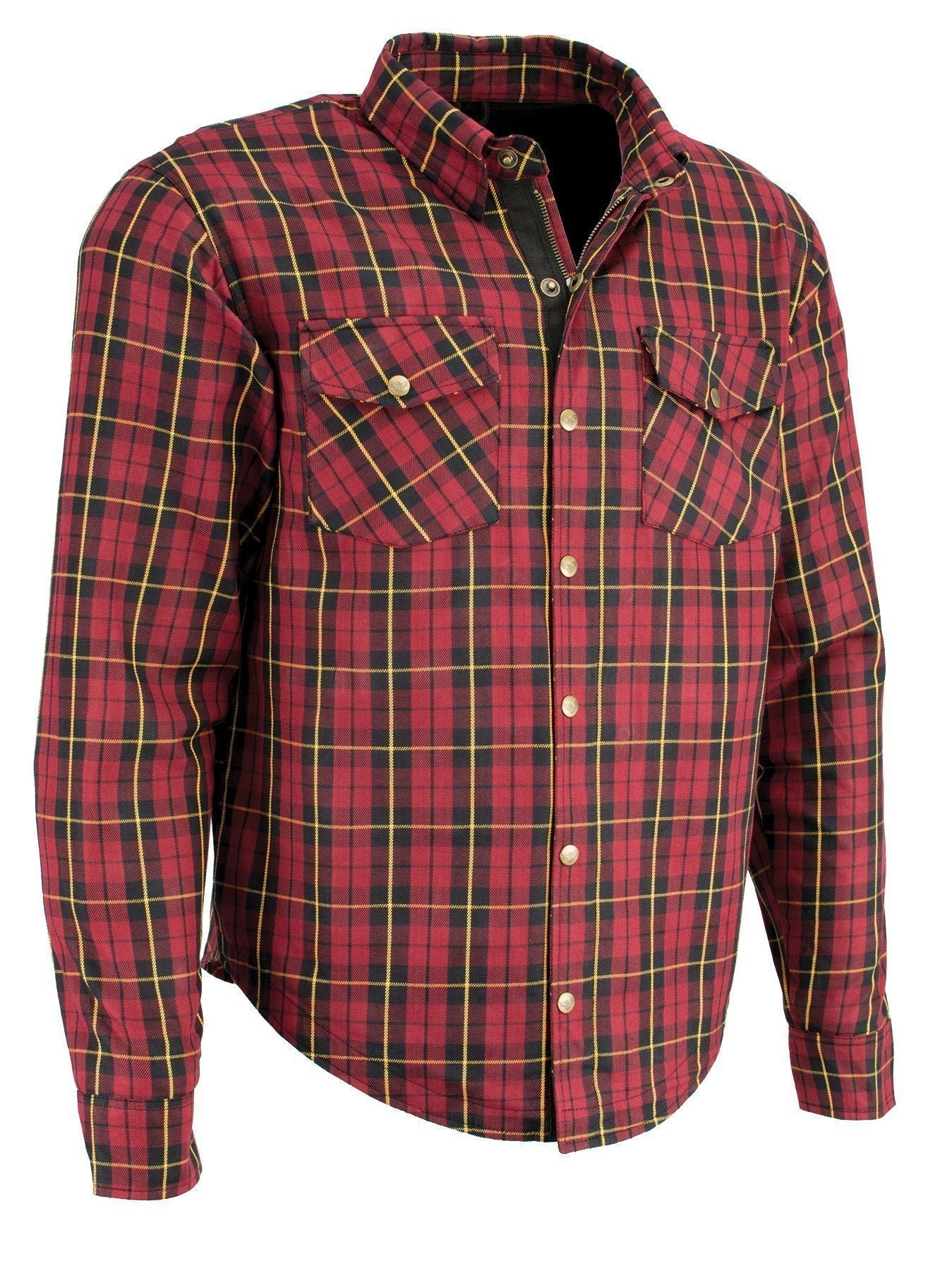 Milwaukee Leather Men's Deadlock Multi/Color CE Armored Flannel Shirt with Aramid Reinforced Zones - MPM1632