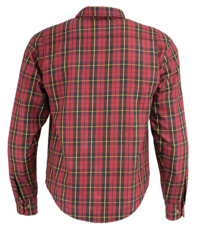 Milwaukee Leather Men's Deadlock Multi/Color CE Armored Flannel Shirt with Aramid Reinforced Zones - MPM1632