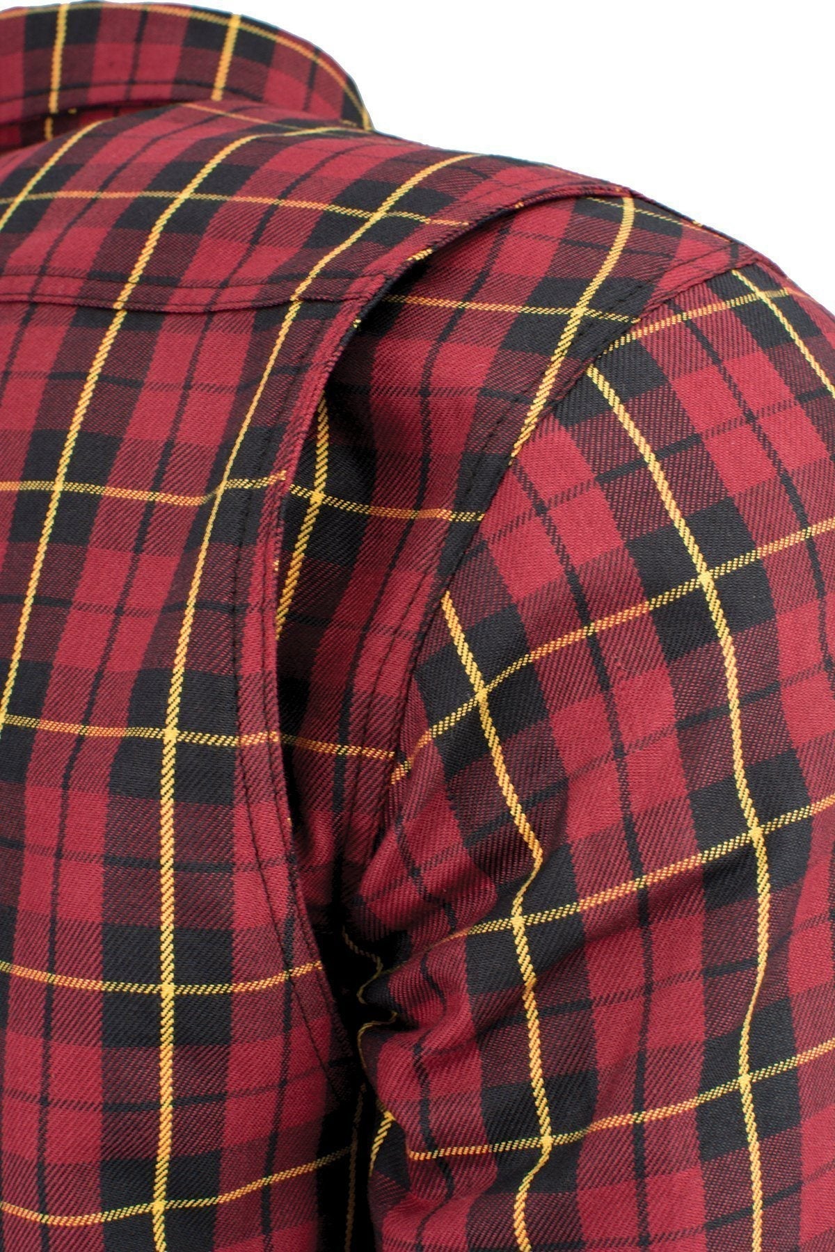 Milwaukee Leather Men's Deadlock Multi/Color CE Armored Flannel Shirt with Aramid Reinforced Zones - MPM1632