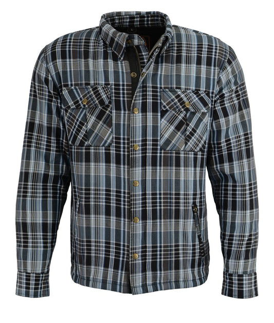 Milwaukee Leather Men's Bloodtrail Multi/Color CE Armored Flannel Shirt with Aramid Reinforced Zones - MPM1636