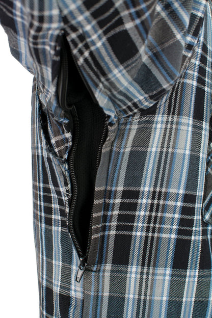 Milwaukee Leather Men's Bloodtrail Multi/Color CE Armored Flannel Shirt with Aramid Reinforced Zones - MPM1636