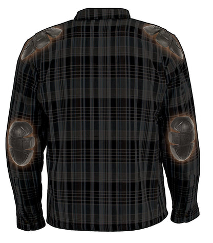 Milwaukee Leather Men's Bloodtrail Multi/Color CE Armored Flannel Shirt with Aramid Reinforced Zones - MPM1636