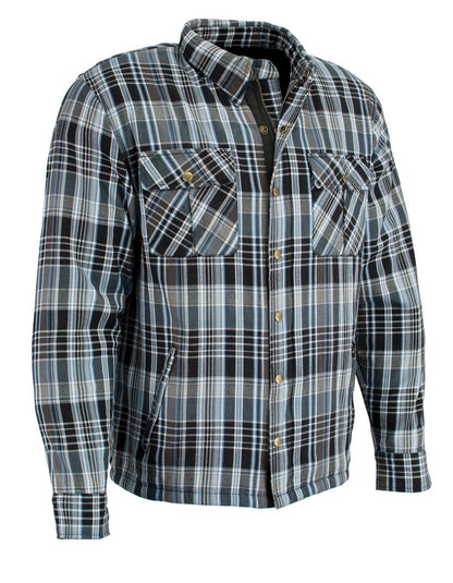 Milwaukee Leather Men's Bloodtrail Multi/Color CE Armored Flannel Shirt with Aramid Reinforced Zones - MPM1636