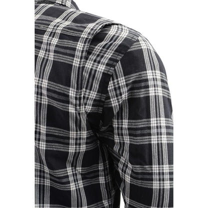 Milwaukee Leather Men's Stormbane Black/White CE Armored Flannel Shirt with Aramid Reinforced Zones - MPM1646