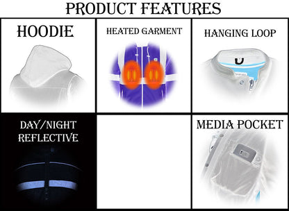 Nexgen Heat MPM1773SET Men's Heated High Visibility Work Hoodie, Neon Green Hi Vis Reflective Hoodie w/ Battery
