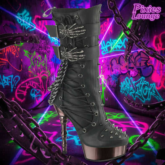 Demonia Grave Grip Gothic Platform Boot NEW
