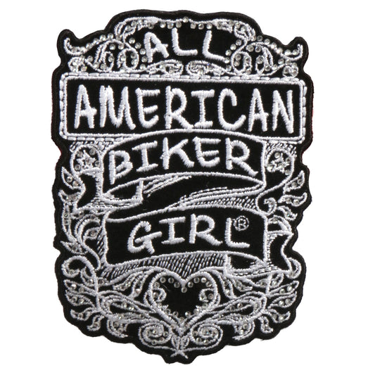 Hot Leathers All American Biker Girl Embroidered Patch - 3" x 4" - Iron-On or Sew-On - PPA9714