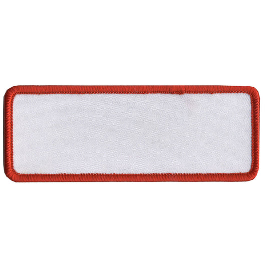Hot Leathers PPP1006 Blank White with Red Trim 4" x 1.5" Patch