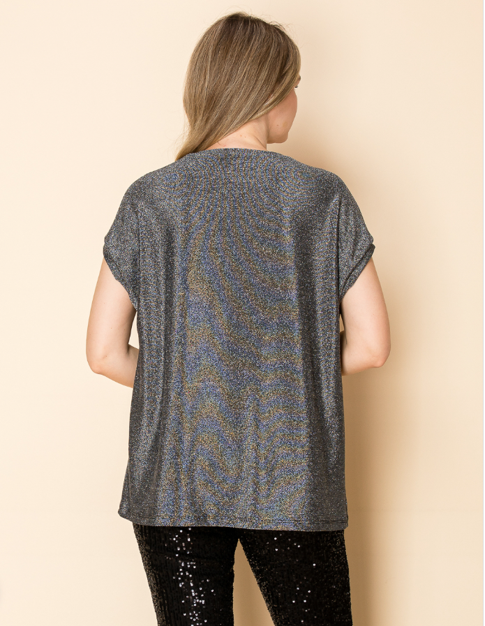 Vocal “Shine Bright” Rhinestone Star Shimmer Top