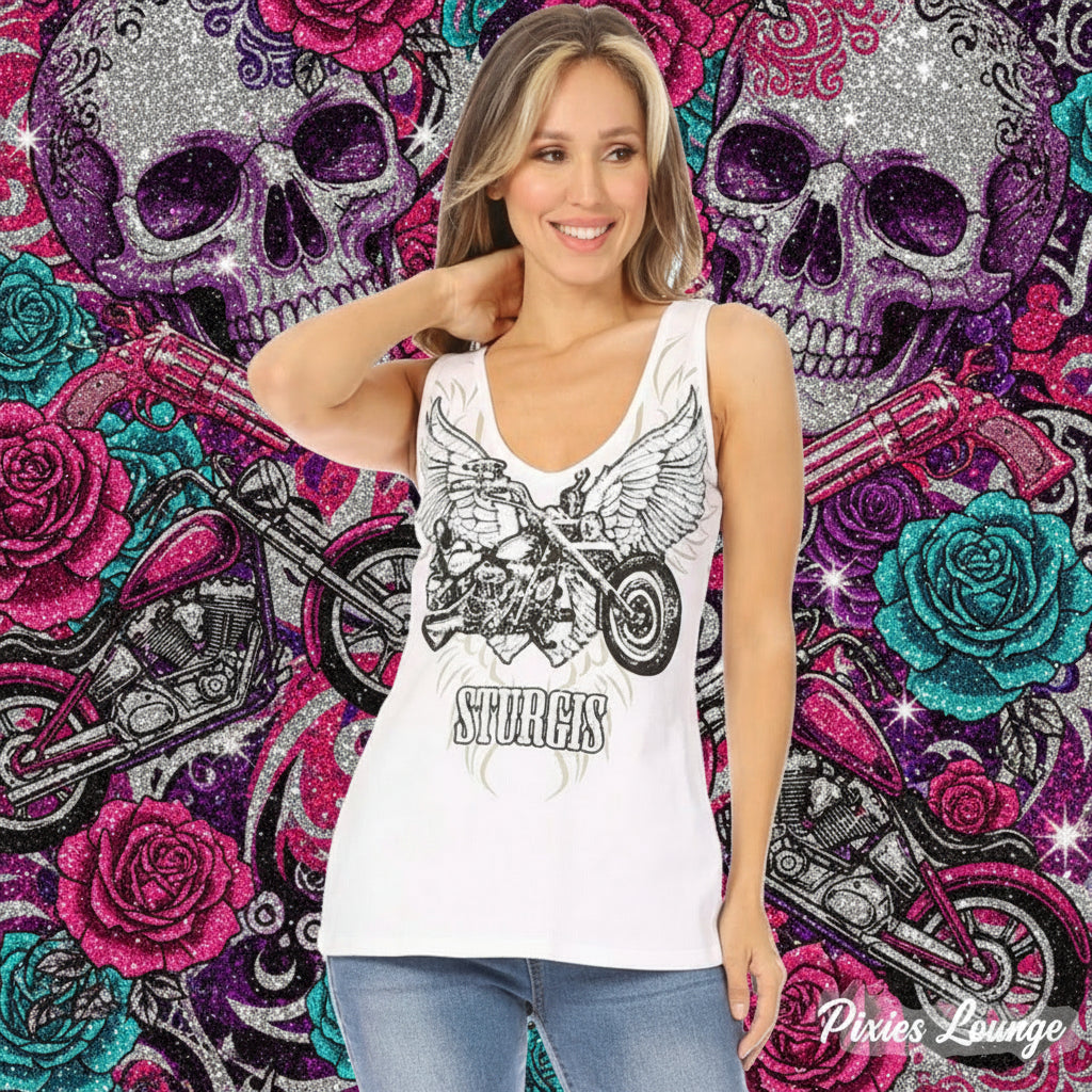 Sturgis Motorcycle Graphic Open Back Tank