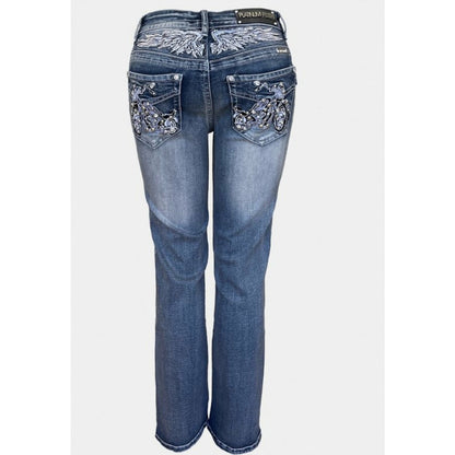 Riding Free Motorcycle Rhinestone Jeans