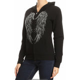 Platinum Plush “Protector” Angel Wings Long Sleeve Hoodie