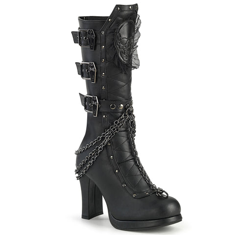 Pleaser Demonia Skull/Chains Coffin Buckle Boots