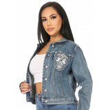 Candy Skull Rhinestone Denim Jacket