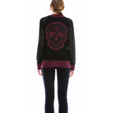 Chaqueta de manga de malla de calavera con cremallera Vocal