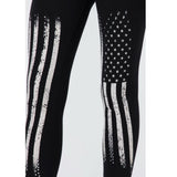 Leggings con bandera de diamantes de imitación vocales