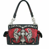 Western Rhinestone Cross Carry Handbag