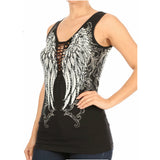 Braided V Neck Angel Wing Top