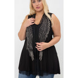 Vocal Wings and Lace Vest Cardigan